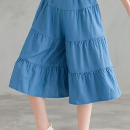 LULU & SKY Girls Culottes Wide Leg Tiered Trousers-image-7