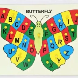 Wooden English Alphabet Letters Butterfly Puzzle ABCD for kids Learning-image-10