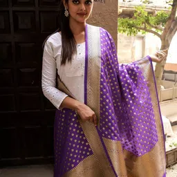 Exotic India Woven Design Dupatta with Zari-16