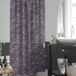 ArtzFolio Grey Printed Waterproof Shower Curtain image 5