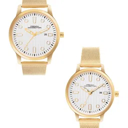 French Connection Unisex Pack Of 2 Textured Dial Reset Time Analogue Watch FCN080GM-68