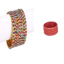 SOMIL Set Of 16 Women Multi Colored Artificial Stones and Beads Bangles Set-image-77