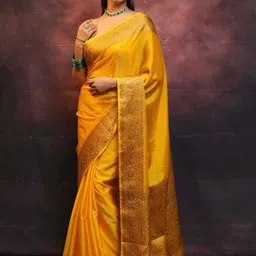 AMRUTKALA SAREES Woven Design Zari Silk Blend Banarasi Saree-picture-42