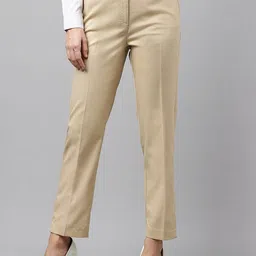English Navy Women Tailored Slim Fit High-Rise Trousers-image-125