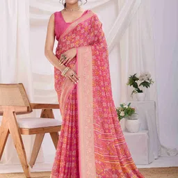 Ishin Woven Design Zari Pure Chiffon Saree-image-29