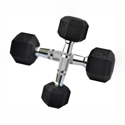 HackerX 2-Pcs Rubber Coated Professional Hexa Dumbbells - 2.5 kg Eacg-53