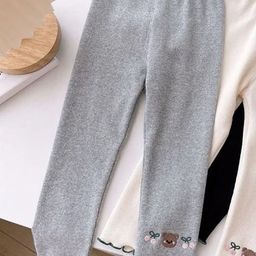 LULU & SKY Girls Embroidered Ribbed Ankle Length Leggings-picture-31