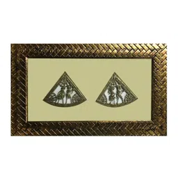 Gallery99 Chaque Decor Gold-Toned & White Dhokra Warli Abstract Wooden Wall art-image-15
