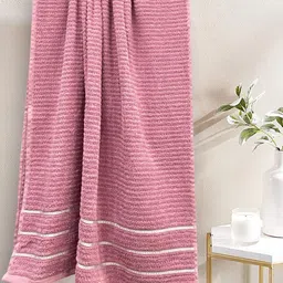 BIANCA Pink & White Cotton 500 GSM Bath Towel-image-35