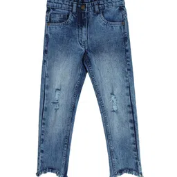 MINI KLUB Girls Jean Mildly Distressed Heavy Fade Jeans-99