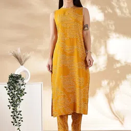 Anouk Printed Round Neck Pure Cotton Tunic With Trouser-image-20