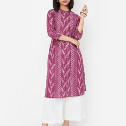 max Women Geometric Printed Thread Work Pathani Kurta-37