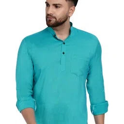 VEERA PARIDHAAN Band Collar Straight Short Kurta-image-71