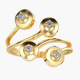 VALANOVA Yellow Gold Plated Sterling Silver 0.06 Ct Lab Grown Diamond Ring-image-62