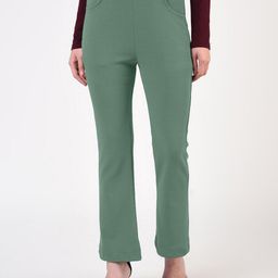 FLOREOS Women Textured Comfort Wrinkle Free Trousers-image-97
