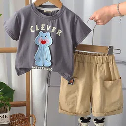 INCLUD Boys Embroidered Short Sleeves T-shirt With Shorts-image-61