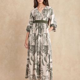 RAREISM Ronap Primary Beige Printed Maxi Dress-image-15