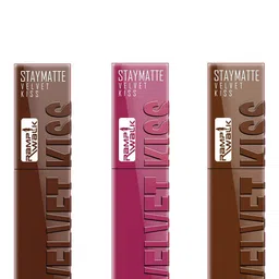 Ramp Walk Velvet Kiss Set Of 3 Waterproof Liquid Lipstick - 3.5 ml Each - Shade 7 - 8 - 11-41