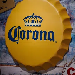 eazy wagon Yellow & Blue Printed Metal Bottle Caps Wall Hangings-image-47