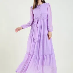 aayu Puff Sleeve Georgette Maxi Dress-image-53