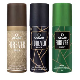 OSCAR Set Of 3 Forever Paris Black & Knight Long-Lasting Deodorants - 40 ml Each-20