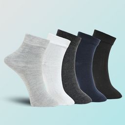 MJE Unisex Pack Of 5 Ankle-Length Socks-image-56