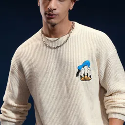 HIGHLANDER Disney Donld Duck Men Cable Knit Pullover-picture-5