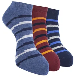 Force NXT Men Pack Of 3 Striped Cotton Ankle-Length Socks-image-36