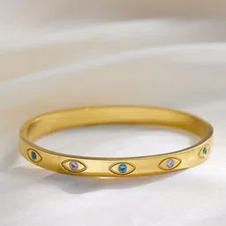 Jewels Galaxy Women Crystals Gold-Plated Bangle-Style Bracelet-29