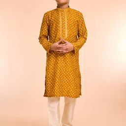 Manyavar Boys Bandhani Printed Kurta with Pyjama-image-29