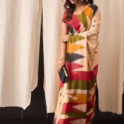 BerMondsey Pure Cotton Ikat Saree-picture-0