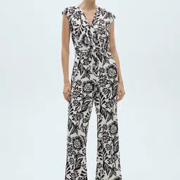 MANGO Floral Print Basic Jumpsuit with Belt-13