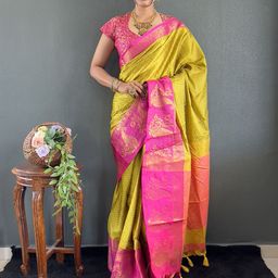 DIVASTRI Woven Design Zari Cotton Blend Saree-picture-24