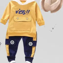 Dhairya Traders Unisex Kids Yellow & Navy Blue Clothing Set-image-56