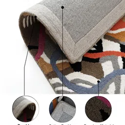 PLIVANA Multicoloured Abstract Regular Carpet image 4