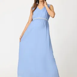 The Mom Store Georgette Maternity Maxi Dress-image-35