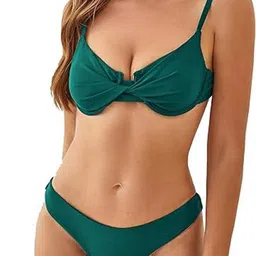 BAESD Twist Knot Adjustable Straps Swim Bikini Set-image-11