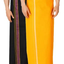 Ethazh Men Pack of 2 Cotton Dhotis-picture-38