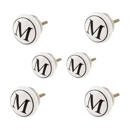 Indianshelf6Pcs Textured Ceramic Alphabet Knobs-image-28