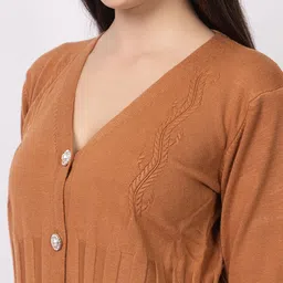 Lory Self Design Front Open Winter Sweater image 2