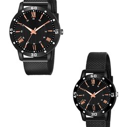 CSAMON Unisex Pack Of 2 Dial & Straps Analogue Watch 1016 BLK D Aeviyo Couple S_F-image-40