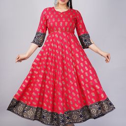 JAIPURI COLLECTION Floral Printed Anarkali Kurta-picture-0