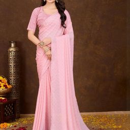 KALINI Zari Poly Chiffon Patola Saree-image-11
