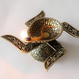 The Spiritual Living Yellow Textured Swastik Diya-image-32