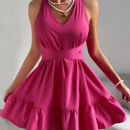 StyleCast Women V-Neck Fit & Flare Dress-picture-2