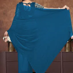 STAVA CREATION Solid No Border Saree image 4