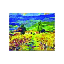 Inephos Yellow & Blue Floral and Botanical Canvas Wall Art-image-30