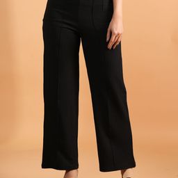 BAESD Women High-Rise Easy Wash Trousers-image-75
