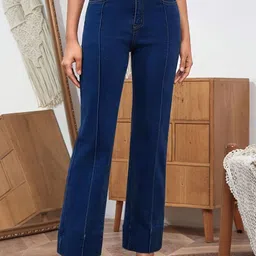 ADBUCKS Women Straight Fit High-Rise Slash Knee Stretchable Jeans-image-21