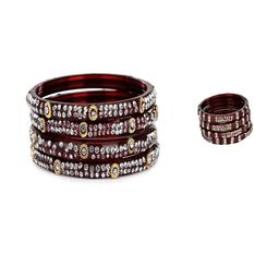 SOMIL Set of 8 Maroon Alloy Bangles-image-78